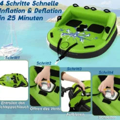 Wassersport-Surffahrzeuge Aufblasbare Wasserplattformen für 2 Personen 163 x 158 x 67 cm Grün