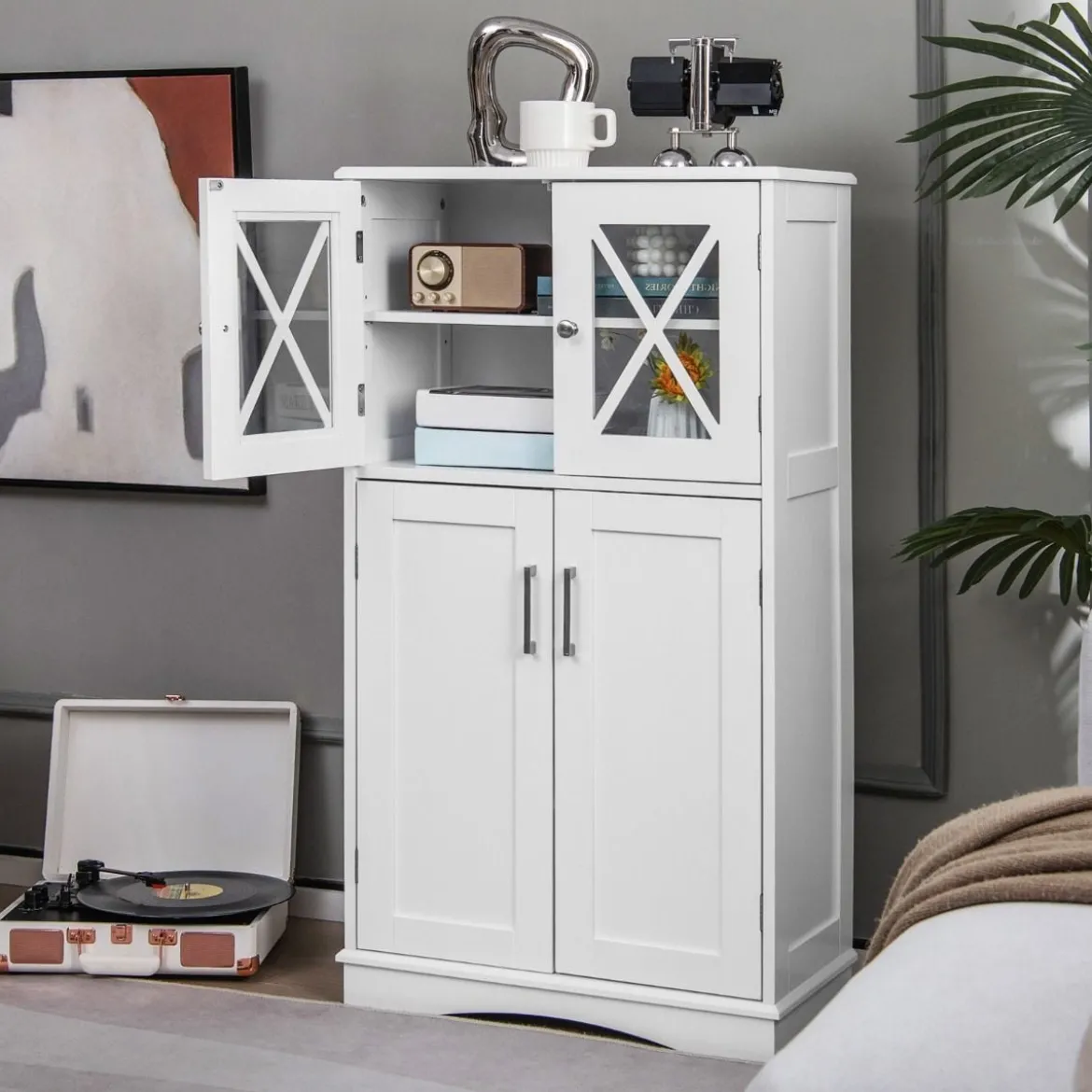 WC-Schrank fürs Badezimmer Wäscheschrank mit Türen 60 x 30 x 108 cm Weiß