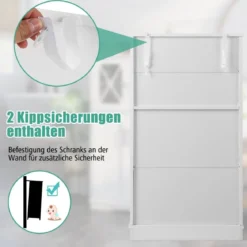WC-Schrank fürs Badezimmer Wäscheschrank mit Türen 60 x 30 x 108 cm Weiß