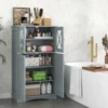 WC-Schrank fürs Badezimmer Wäscheschrank mit Türen 60 x 30 x 108 cm Grau