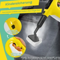 1500W Dampfreiniger mit 400 ML Tank Temperatur bis zu 125℃ Dampfreiniger Handgerät