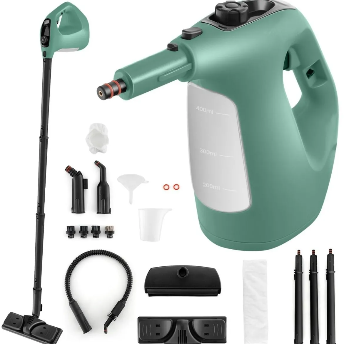 1500W Dampfreiniger mit 400 ML Tank Temperatur bis zu 125℃ Dampfreiniger Handgerät
