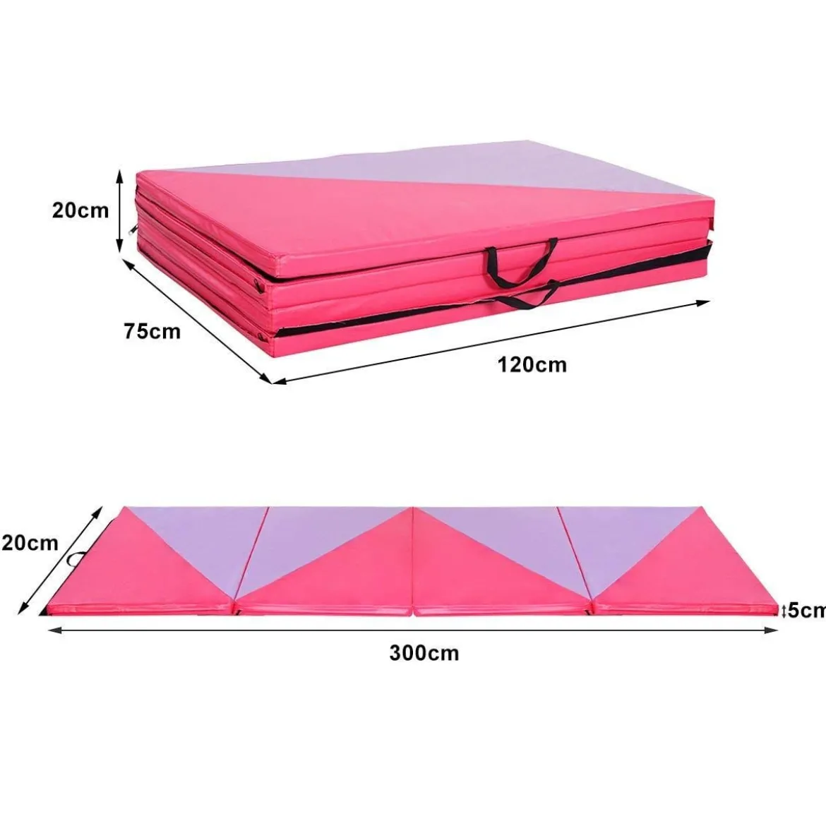 Weichbodenmatte Gymnastikmatte Yoga Turnmatte Klappmatte 4 x Klappbar Fitness 300x120x5cm