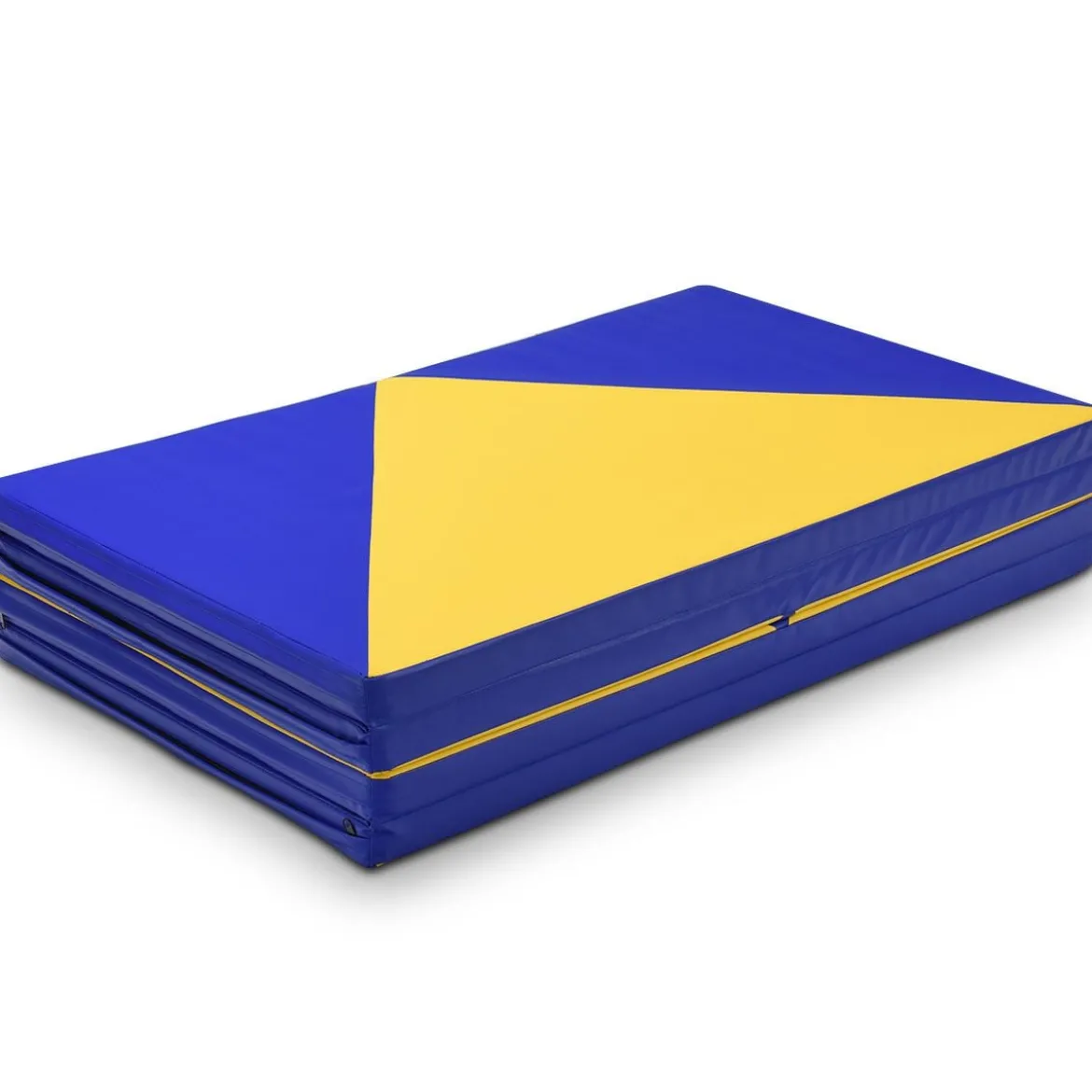 Weichbodenmatte Klappbar Turnmatte Gymnastikmatte Blau und Gelb 300 x 120 x 5 cm