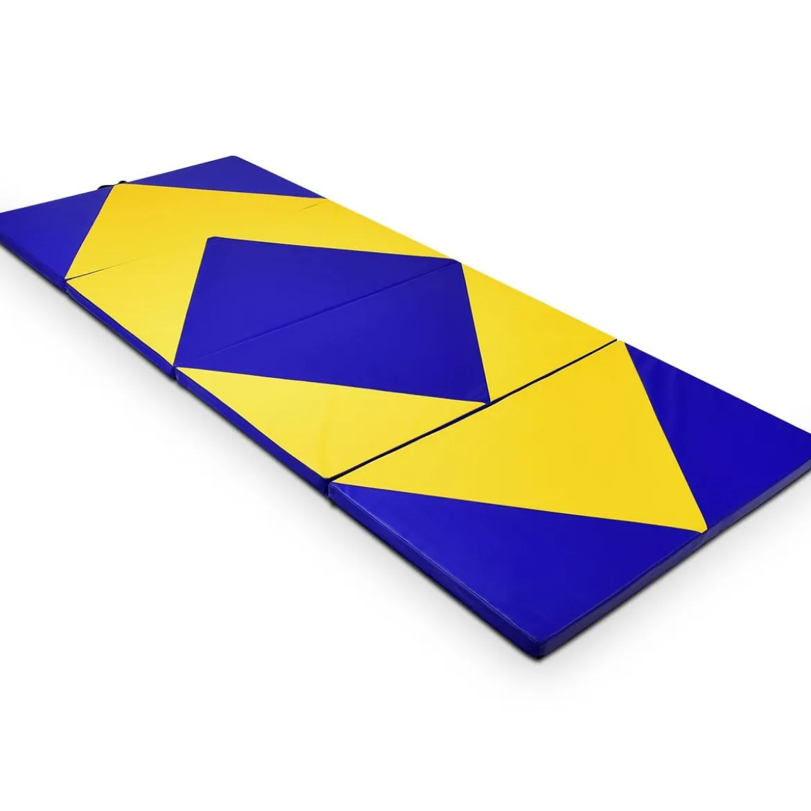 Weichbodenmatte Klappbar Turnmatte Gymnastikmatte Blau und Gelb 300 x 120 x 5 cm