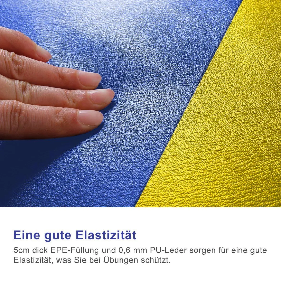 Weichbodenmatte Klappbar Turnmatte Gymnastikmatte Blau und Gelb 300 x 120 x 5 cm