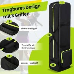 Weiche Golf-Reisetasche mit Rädern & Reißverschluss & Schlüssel Wasserdichte Golf-Reisetasche