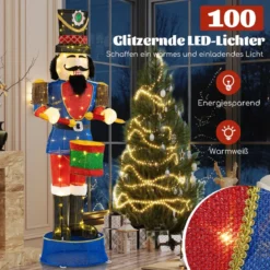 Weihnachten Nussknacker Figur groß beleuchtete Weihnachtsdeko XXL 185 cm
