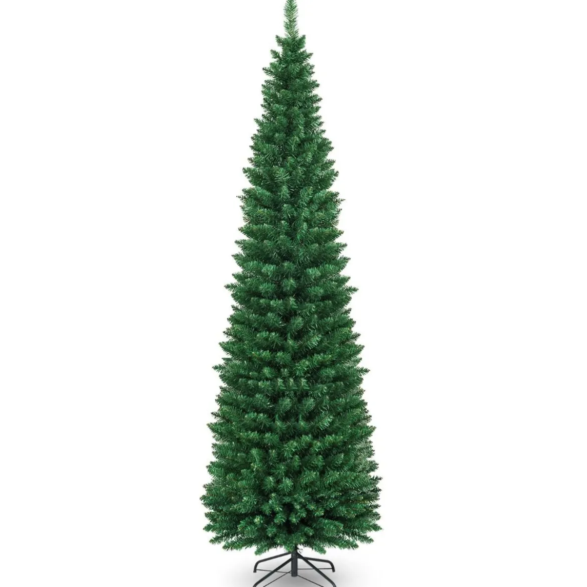 Weihnachtsbaum 210 cm Künstlicher Bleistift-Förmiger Weihnachtsbaum aus PVC Grün