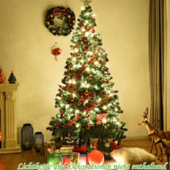 Weihnachtsbaum Künstlicher Tannenbaum Christbaum mit Metallständer 150-240 cm Grün