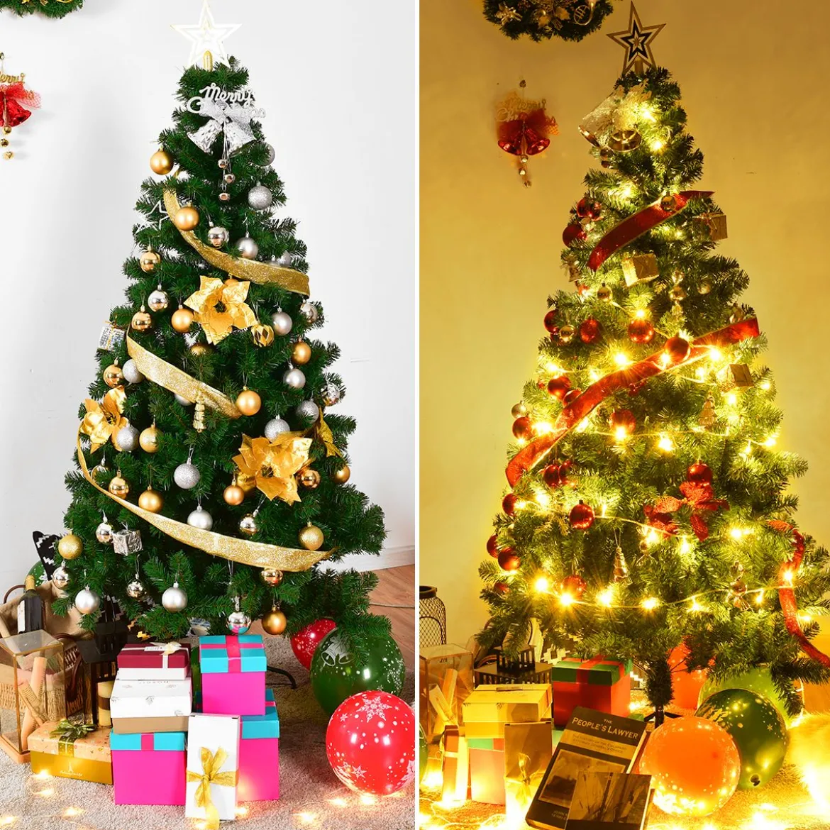 Weihnachtsbaum Künstlicher Tannenbaum Christbaum mit Metallständer 150-240 cm Grün