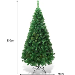 Weihnachtsbaum Künstlicher Tannenbaum Christbaum mit Metallständer 150-240 cm Grün