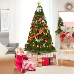 Weihnachtsbaum Künstlicher Tannenbaum Christbaum mit Metallständer 150-240 cm Grün