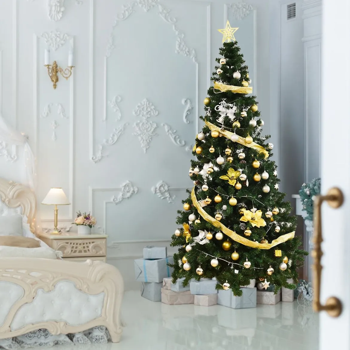 Weihnachtsbaum Künstlicher Tannenbaum Christbaum mit Metallständer 150-240 cm Grün