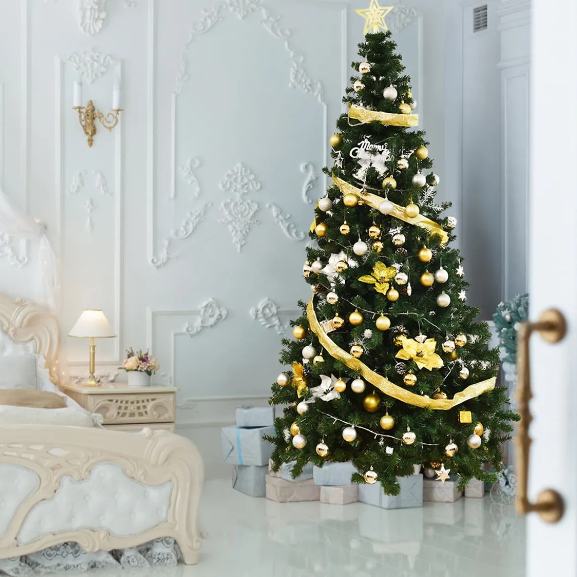 Weihnachtsbaum Künstlicher Tannenbaum Christbaum mit Metallständer 150-240 cm Grün