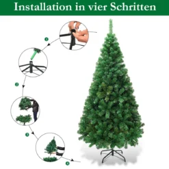 Weihnachtsbaum Künstlicher Tannenbaum Christbaum mit Metallständer 150-240 cm Grün
