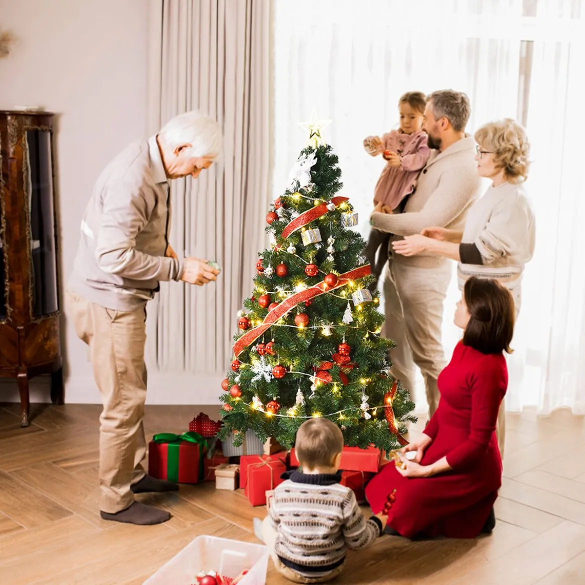 Weihnachtsbaum Künstlicher Tannenbaum Christbaum mit Metallständer 150-240 cm Grün