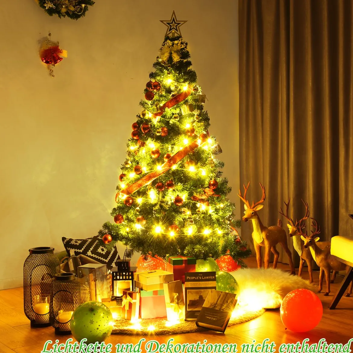 Weihnachtsbaum Künstlicher Tannenbaum Christbaum mit Metallständer 150-240 cm Grün