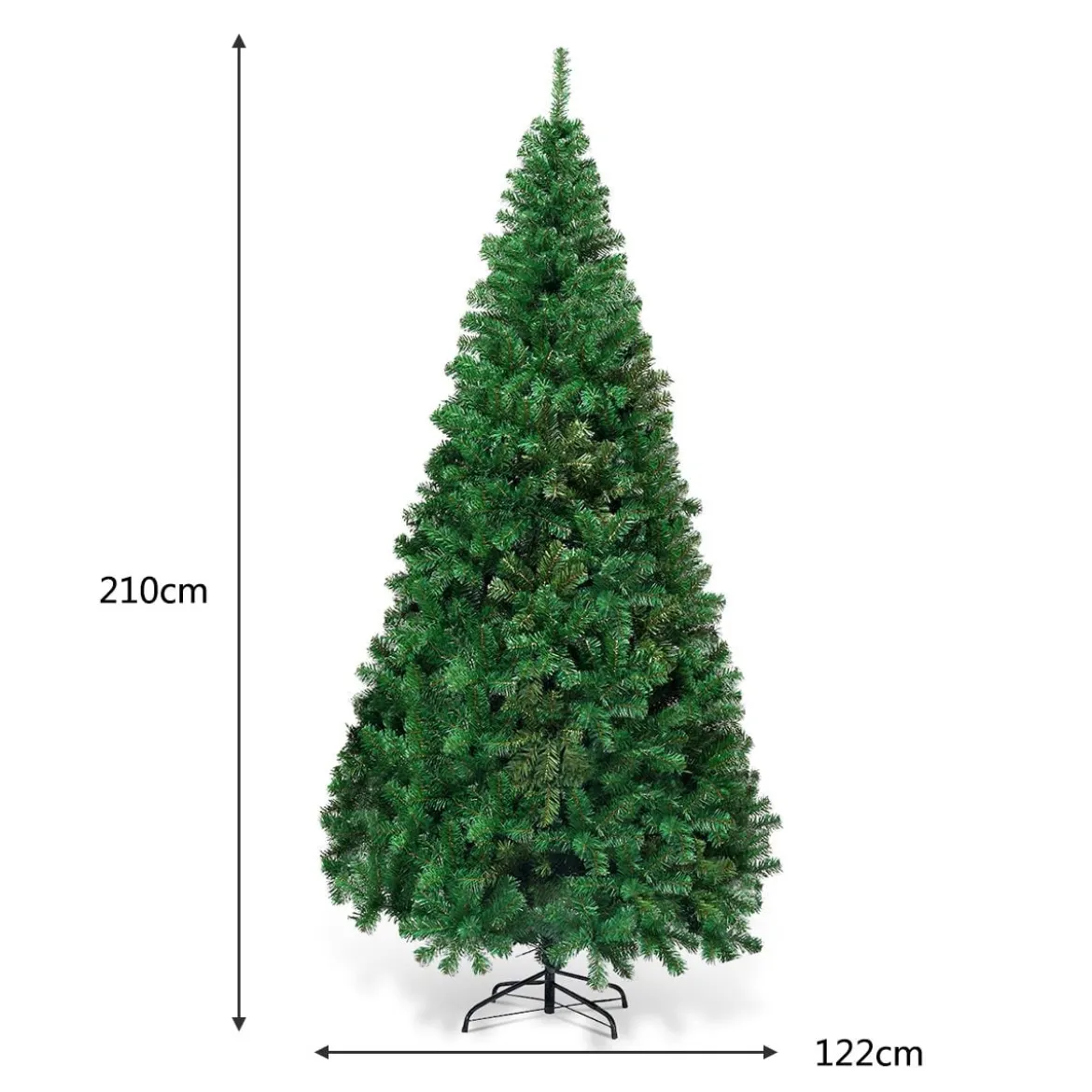 Weihnachtsbaum Künstlicher Tannenbaum Christbaum mit Metallständer 150-240 cm Grün