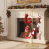 Weihnachtsstrumpfhalter Displaybaum mit 16 Haken & Sternspitze Ornament-Hängegestell Metallständer Golden