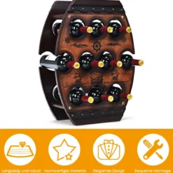 Weinregal 10 Flaschen Weinlagerregal Freistehendes Flaschenregal Braun 45 x 20 x 59 cm