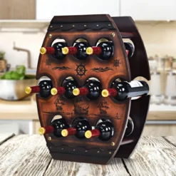 Weinregal 10 Flaschen Weinlagerregal Freistehendes Flaschenregal Braun 45 x 20 x 59 cm