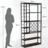 Weinregal für 27 Flaschen aus Metall mit Glashaltern Barschrank 81 x 23 x 166 cm Schwarz