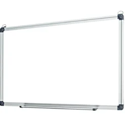 Weißwandtafel mit Abnehmbarer Stiftablage Aluminiumrahmen Magnetisches Whiteboard 50 x 35 cm Weiß