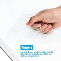 Weißwandtafel mit Abnehmbarer Stiftablage Aluminiumrahmen Magnetisches Whiteboard 50 x 35 cm Weiß