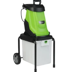 2800W Elektrischer Häcksler mit 50L Sammelbehälter Holzhäcksler Elektro Gartenhäcksler Grün
