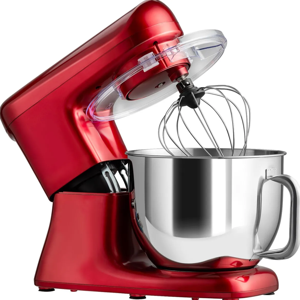 1400W Elektrischer Standmixer Küchenmaschine mit kippbarem Kopf 37 x 19 x 33 cm Rot