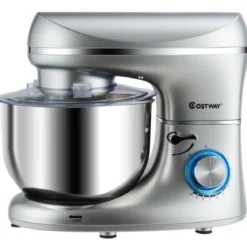 1300W Elektrischer Standmixer Rührmaschine 5,5L Küchenmaschine mit 10-stufigen Geschwindigkeit Silber