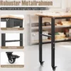 Werkbank mit Steckdosen & Rollen Arbeitstisch Höhenverstellbar Mobiler Garagentisch bis zu 150 kg Tragbar