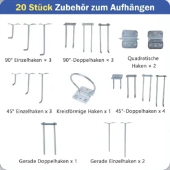Werkbank 81 x 41 cm 225 kg Tragkraft Arbeitstisch mit Lochwand & Schubladen & regalen Schwarz/Navy