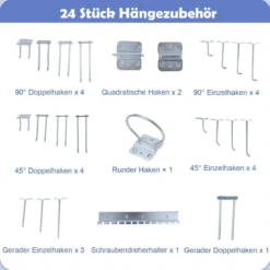 Werkbank 121 x 61 cm 230 kg Tragkraft Arbeitstisch mit Lochwand Werktisch Werkzeugbank Schwarz/Blau