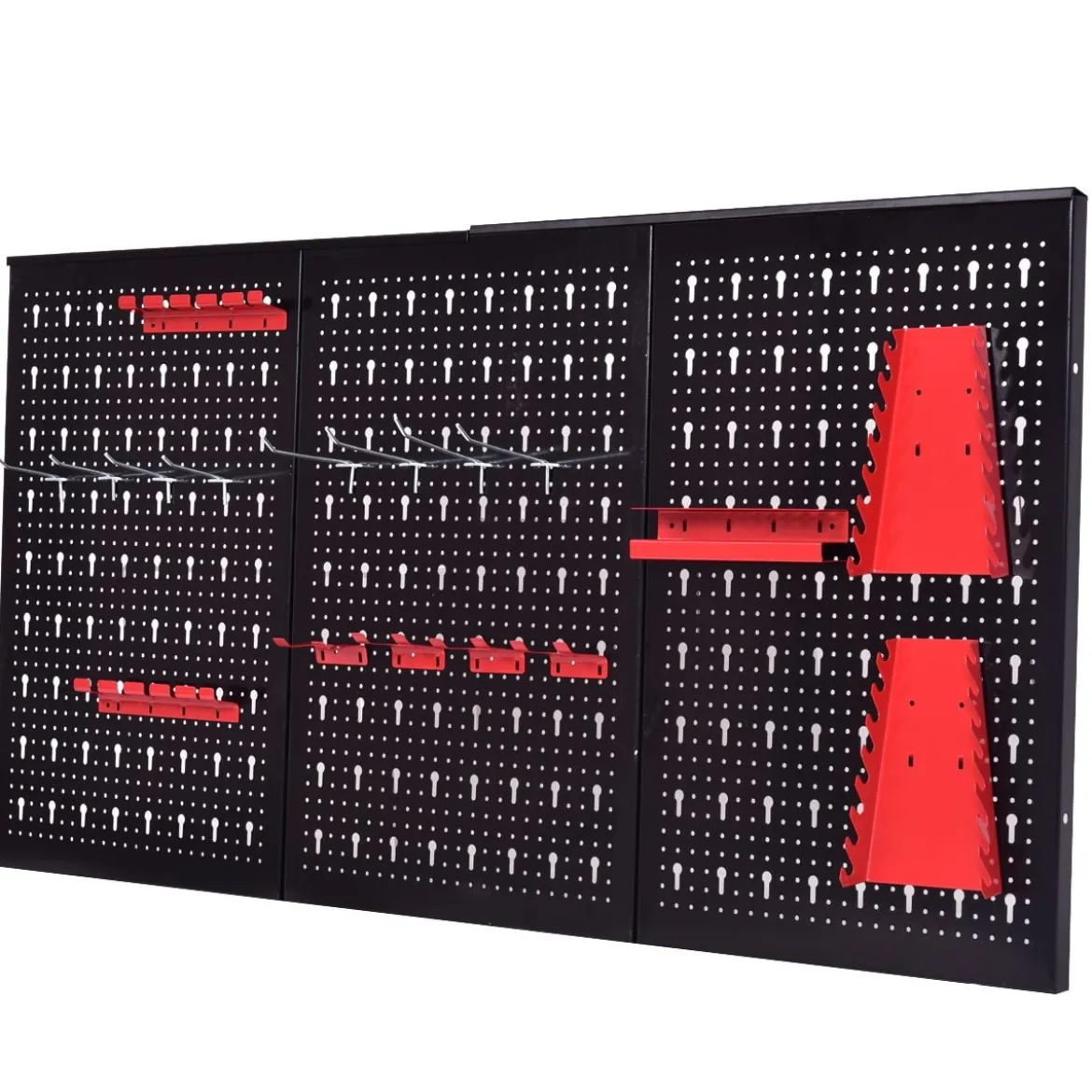 Werkzeugwand Lochwand Werkstattwand mit 17tlg. Werkzeughalter-Set 120x60cm erweiterbar