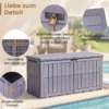 Wetterfeste Auflagenbox 380L Outdoor Aufbewahrungsbox mit Abschließbarem Deckel Hellgrau