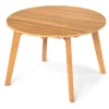Wetterfester Beistelltisch aus Akazienholz Runder Gartentisch Balkontisch Kaffeetisch 62 x 62 x 40 cm