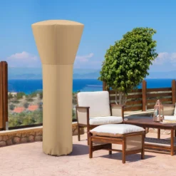 Wetterschutzhülle für Terrassenheizer Heizpilz Abdeckung Schutzhülle für Heizstrahler Beige