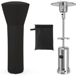 Wetterschutzhülle für Terrassenheizer Heizpilz Abdeckung Schutzhülle für Heizstrahler Schwarz