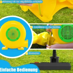 450W Gebläse für Hüpfburg Luftgebläse mit Griff & Bodenanker Gebläsepumpe Ventilator