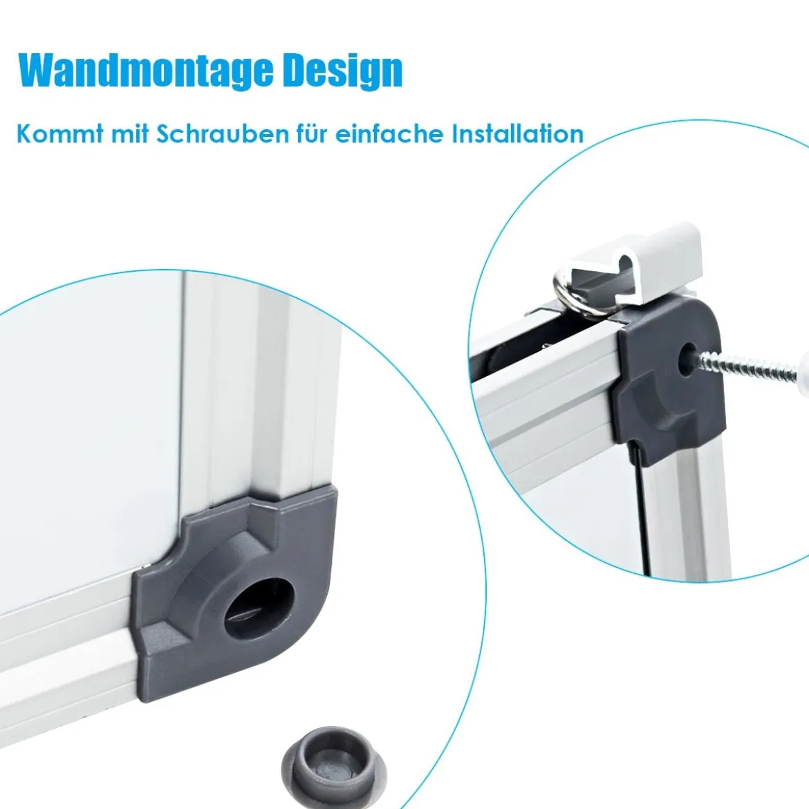 Whiteboard Magnettafel Schreibttafel Wandtafel Memoboard mit Alurahmen 90 x 60 cm