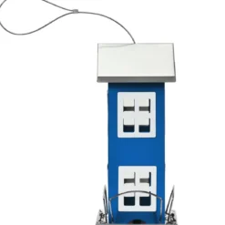 Wildvogel-Futterautomat Hängende Vogelfutterstation Vogelhaus-Futterautomat Futterstationen 26x12x12cm Blau