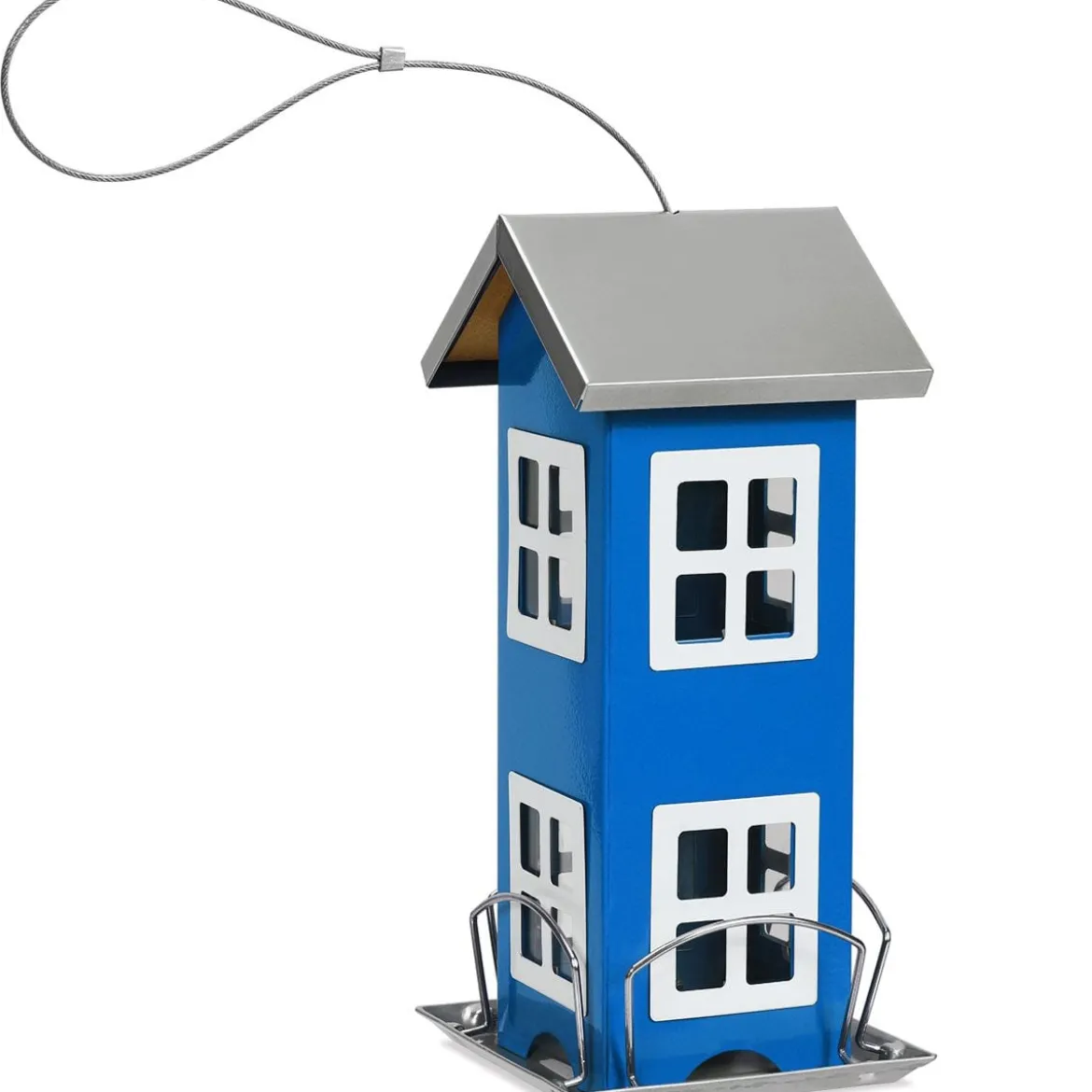 Wildvogel-Futterautomat Hängende Vogelfutterstation Vogelhaus-Futterautomat Futterstationen 26x12x12cm Blau