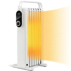 1500W Ölradiator 7 Rippen Heizkörper mit 3 Heizstufen Energiesparung & Überhitzungsschutz Weiß