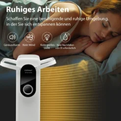 1500W Ölradiator 7 Rippen Heizkörper mit 3 Heizstufen Energiesparung & Überhitzungsschutz Weiß