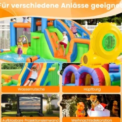 750W Luftgebläse tragbarer Luftpumpenventilator mit praktischem Griff & Erdspießen Gelb