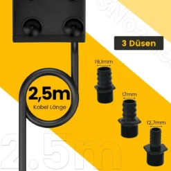 30 W Mini Aquarium Pumpe mit 2,5 m Hohem Hub & 1,83 m Netzkabel & 3 Düsen Wasserpumpe 1400 L/h