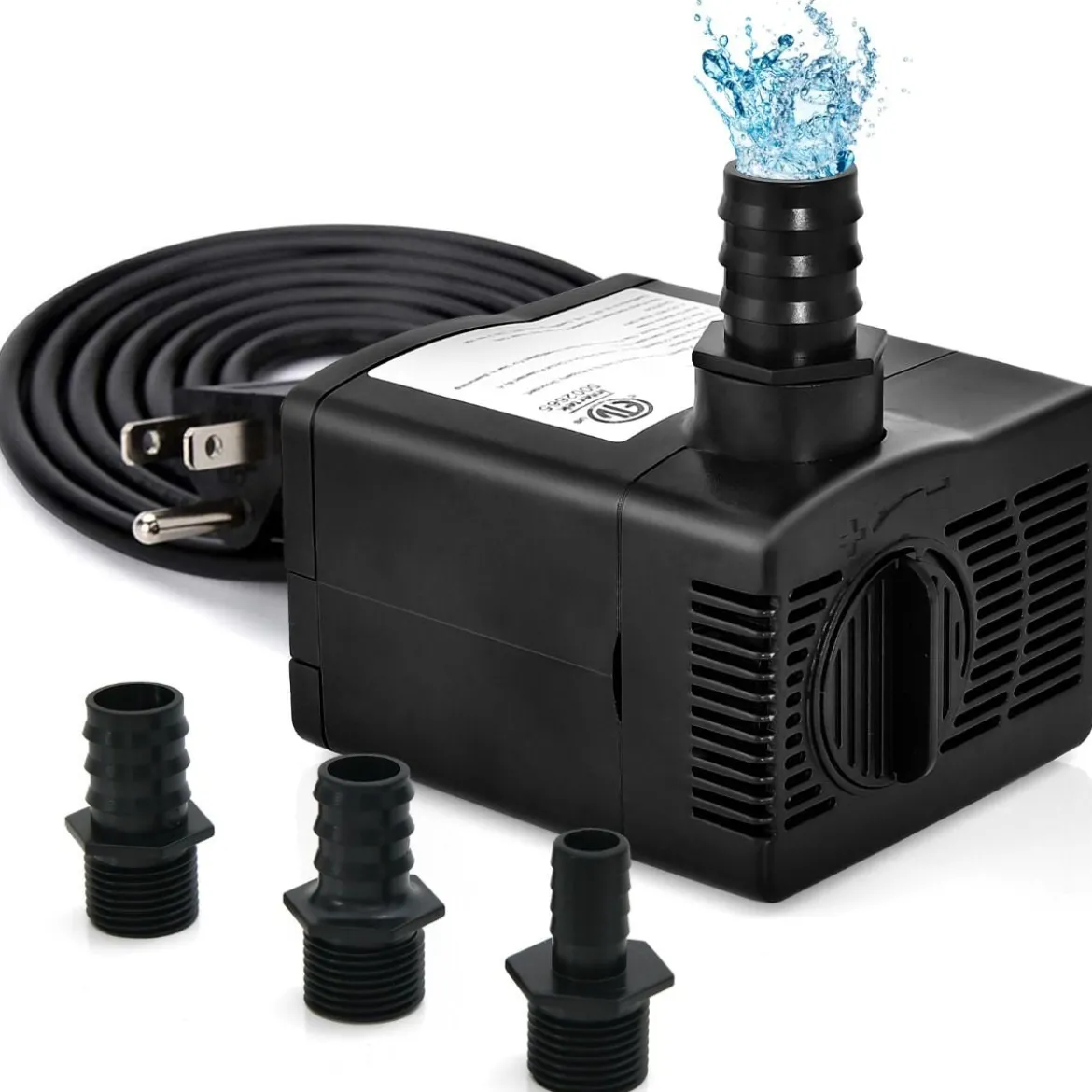 22 W Mini Aquarium Pumpe mit 2,2 m Hohem Hub & 1,83 m Netzkabel & 3 Düsen Wasserpumpe 900 L/h