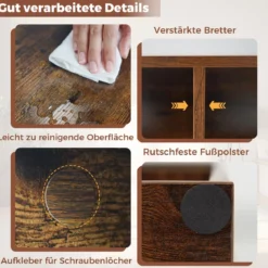 7-Würfel-Bücherregal freistehendes Würfelregal vertikal oder horizontal mit 7 Fächern Aufbewahrungregal Rustikal Braun